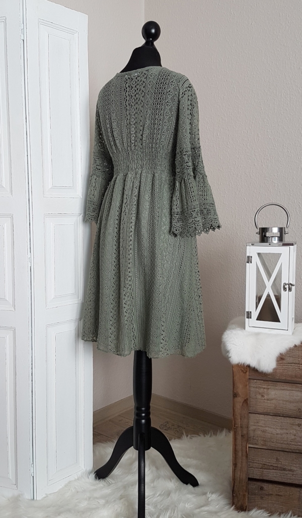 Traumhaftes Boho-Kleid im Empire-Stil - khaki - passend für Größe 36 - 38 - 40 – Bild 4