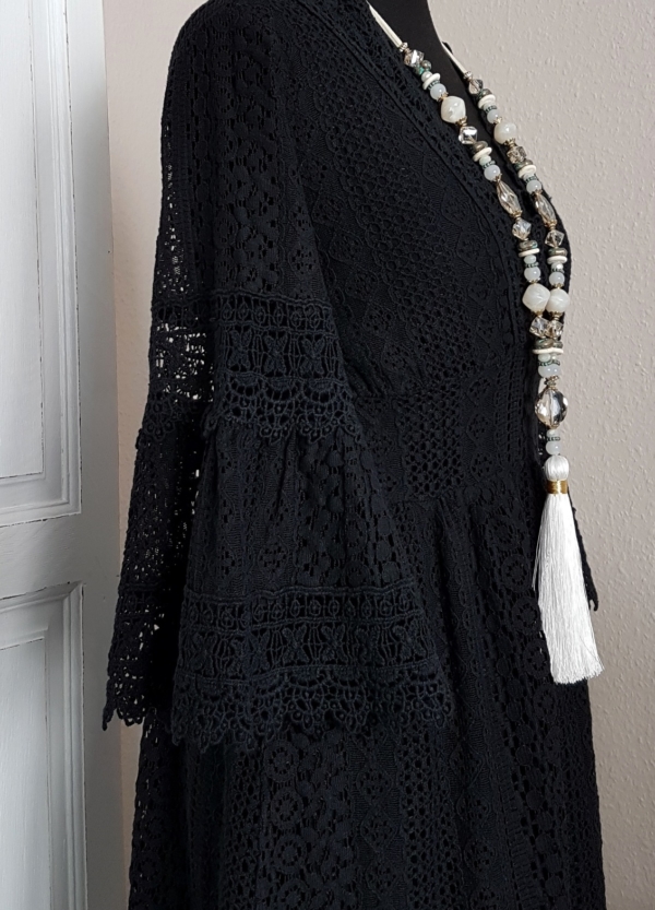 Traumhaftes Boho-Kleid im Empire-Stil - schwarz - passend für Größe 36 - 38 - 40 – Bild 2