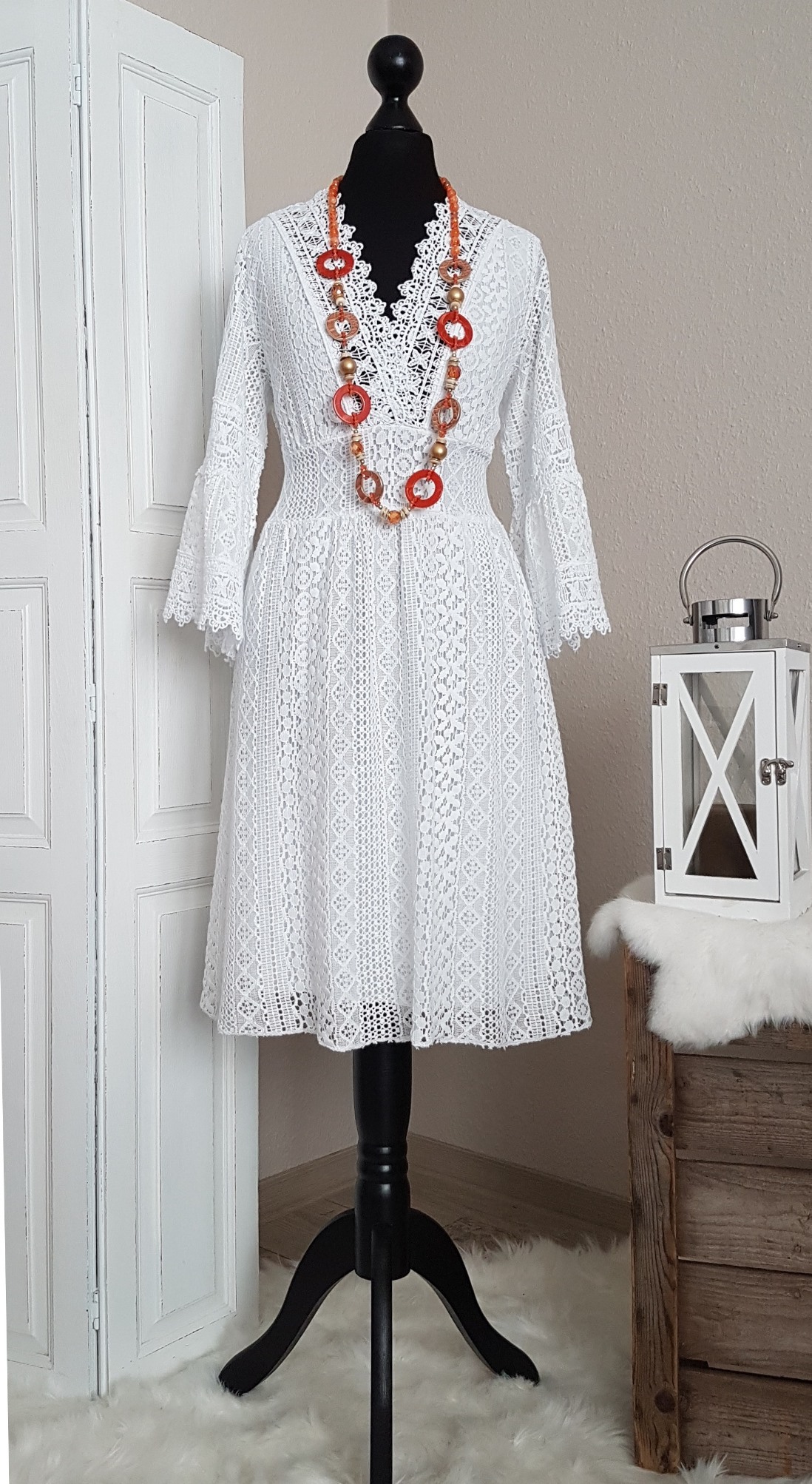 Mit boho kleid spitze weiß Luftiges Boho