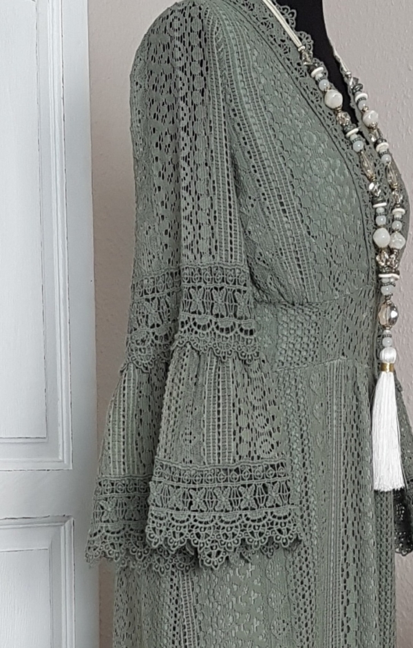 Traumhaftes Boho-Maxikleid im Empire-Stil - khaki - passend für Größe 36 - 38 - 40 – Bild 5
