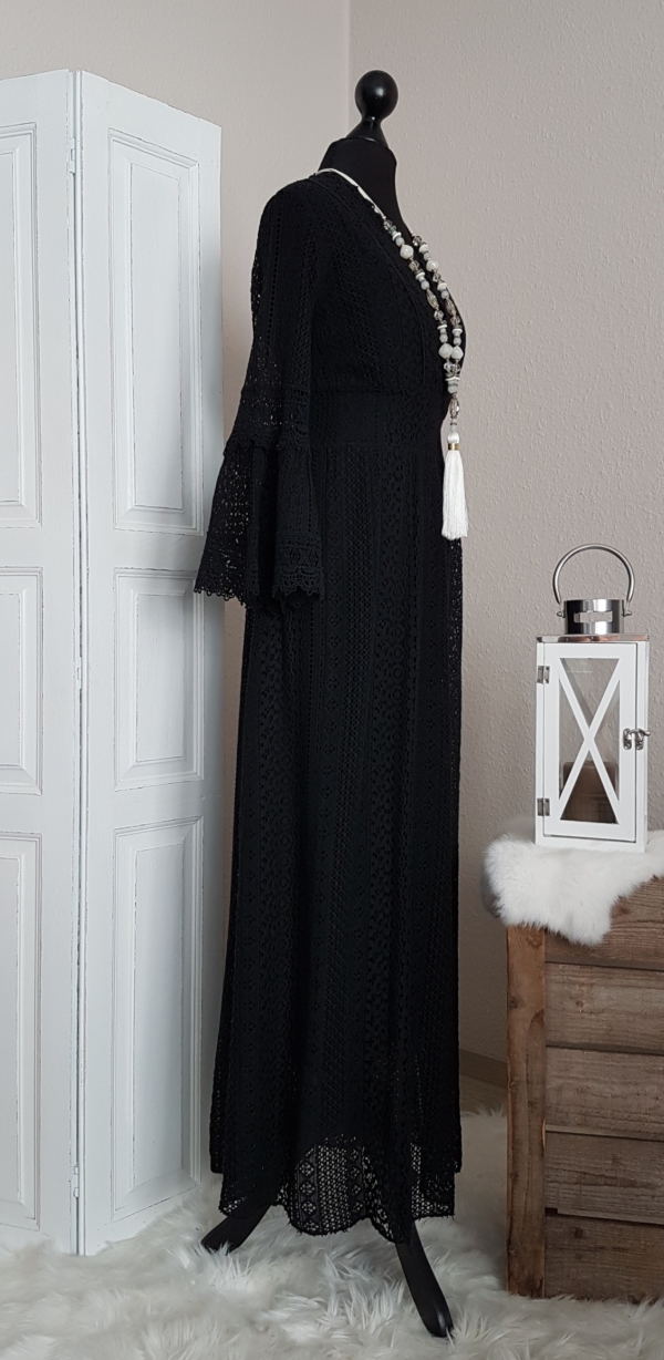 Traumhaftes Boho-Maxikleid im Empire-Stil - schwarz - passend für Größe 36 - 38 - 40 – Bild 2