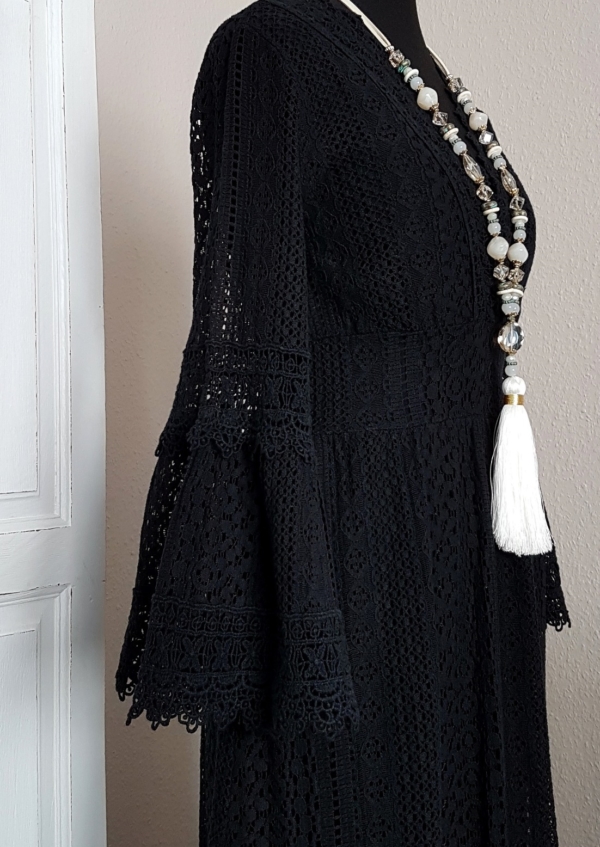 Traumhaftes Boho-Maxikleid im Empire-Stil - schwarz - passend für Größe 36 - 38 - 40 – Bild 5