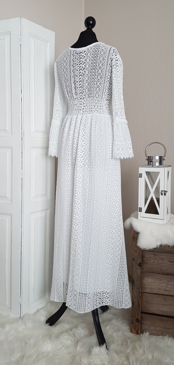 Traumhaftes Boho-Maxikleid im Empire-Stil - weiß - passend für Größe 36 - 38 - 40 – Bild 3