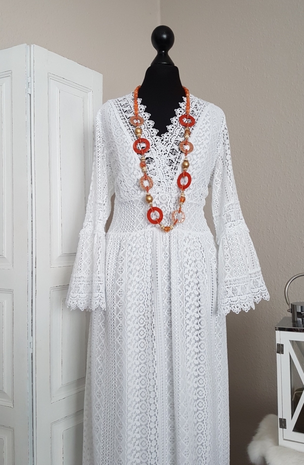 Traumhaftes Boho-Maxikleid im Empire-Stil - weiß - passend für Größe 36 - 38 - 40 – Bild 4