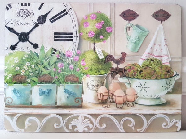 Tischsets 4-teilig - Korkunterlage "Cuisine" Platzsets - Shabby Landhaus – Bild 2