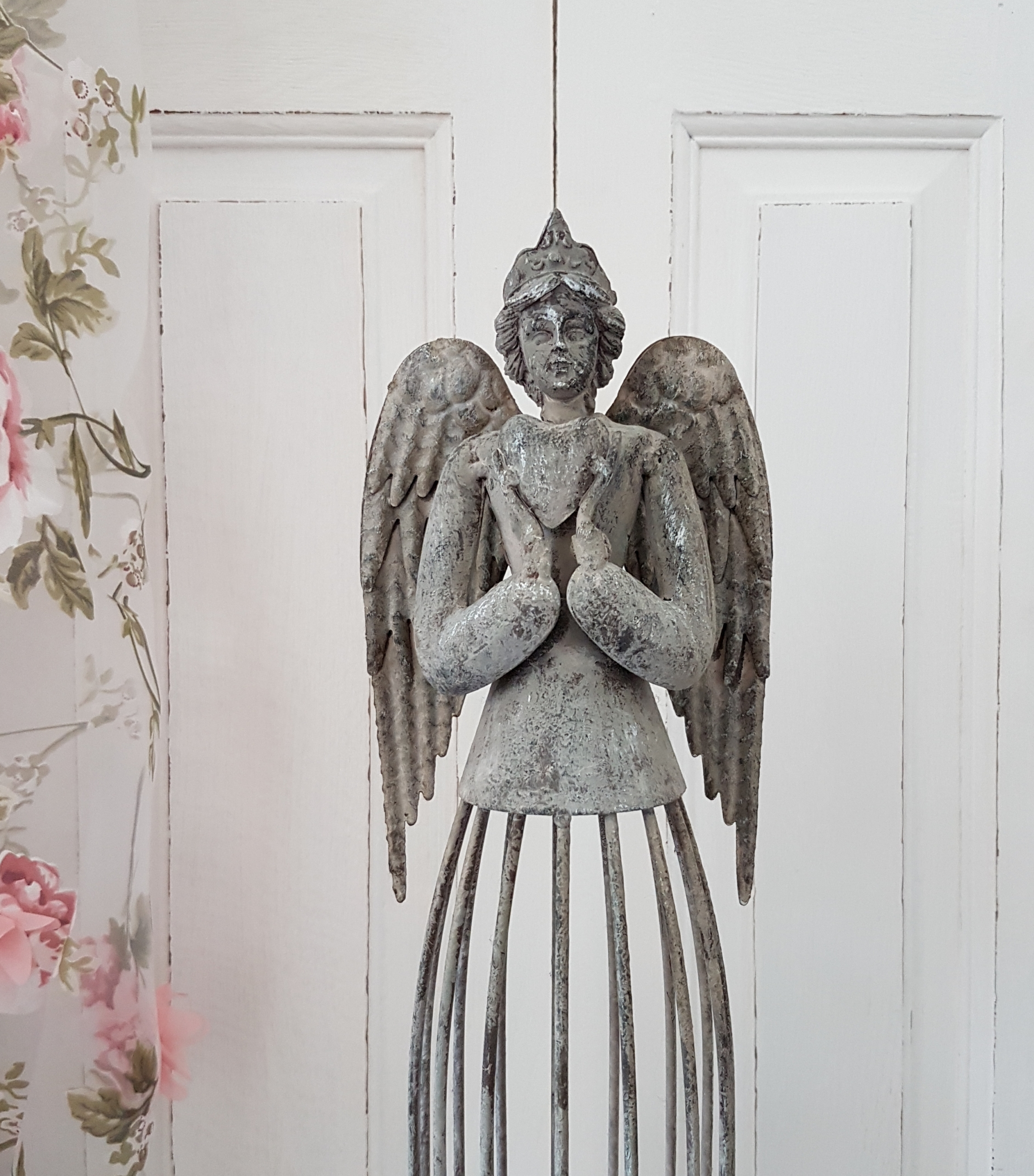 EXNER Shabby Deko Krone ArtFerro – Höhe Ca. 28,5 Cm, Metall, Gebrochenes Weiß