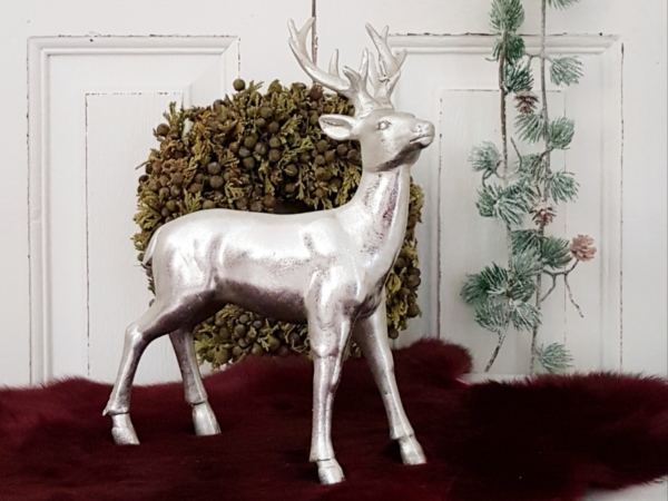 Hirsch "Johann" - silber - 21 cm