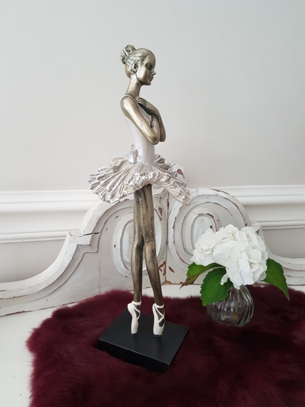 Ballerina stehend - gold creme altrosa - 36 cm - Shabby Chic Landhaus – Bild 2