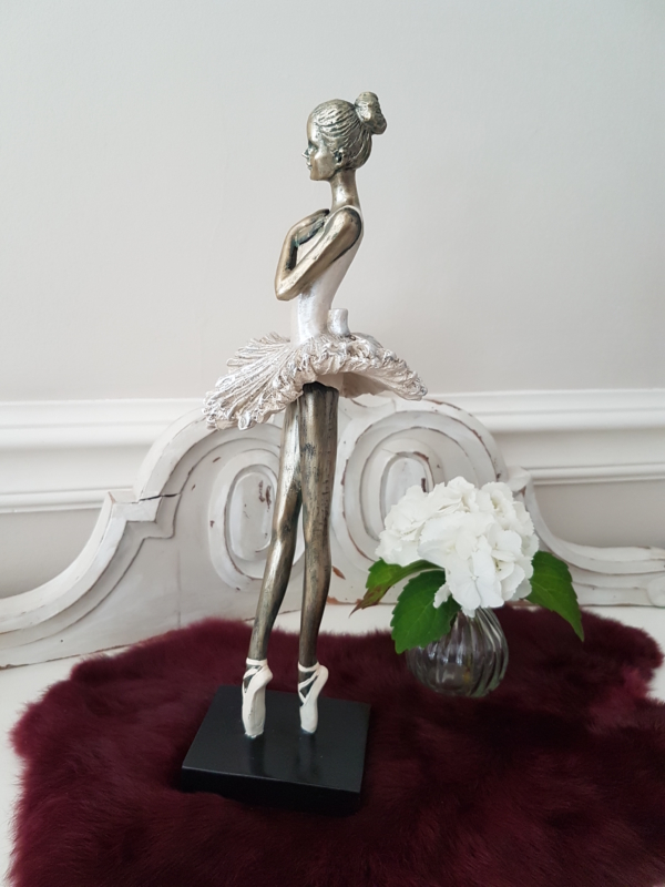 Ballerina stehend - gold creme altrosa - 36 cm - Shabby Chic Landhaus – Bild 3