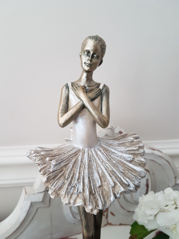 Ballerina stehend - gold creme altrosa - 36 cm - Shabby Chic Landhaus – Bild 4