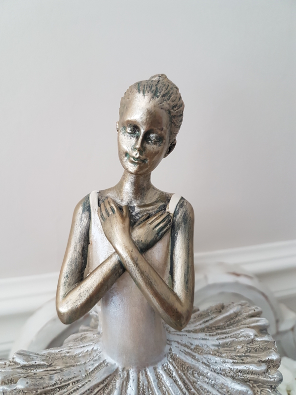 Ballerina stehend - gold creme altrosa - 36 cm - Shabby Chic Landhaus – Bild 5