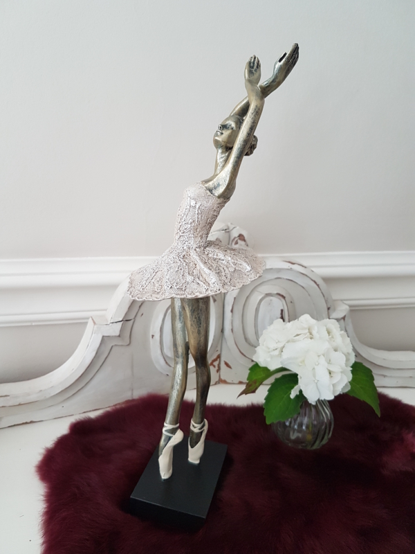 Ballerina tanzend - gold creme altrosa - 39 cm - Shabby Chic Landhaus – Bild 3
