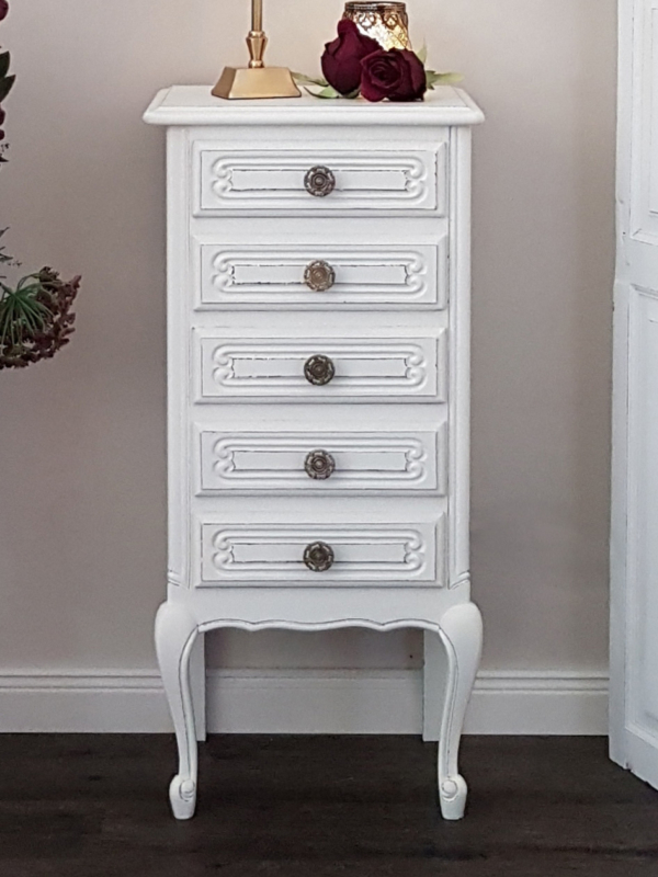 alte Schubladenkommode - Queen Anne Style - weiß - Shabby Chic – Bild 2