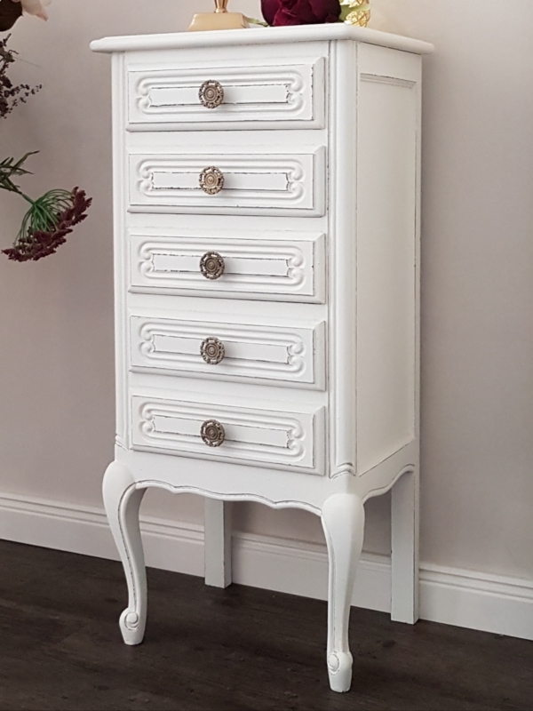 alte Schubladenkommode - Queen Anne Style - weiß - Shabby Chic – Bild 3