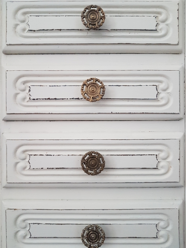 alte Schubladenkommode - Queen Anne Style - weiß - Shabby Chic – Bild 4