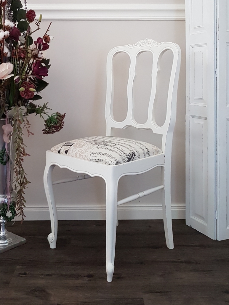 alter Stuhl – weiß – Shabby Chic – 6 Stück vorhanden – Dekodreams Wolf