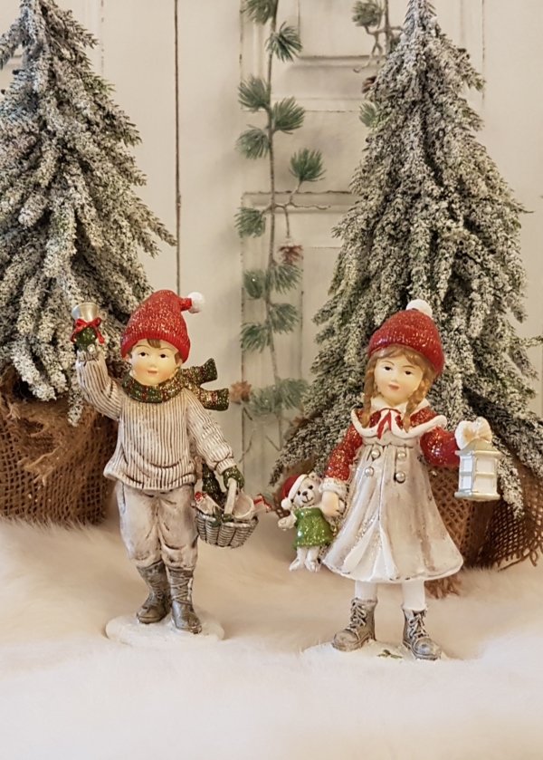 nostalgische Winterkinder - 2er-Set - 13 cm