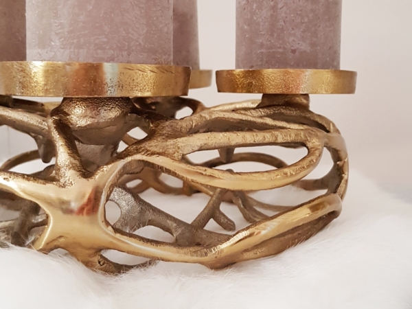 Adventskranz - Aluminium gold - Durchmesser 30 cm – Bild 3