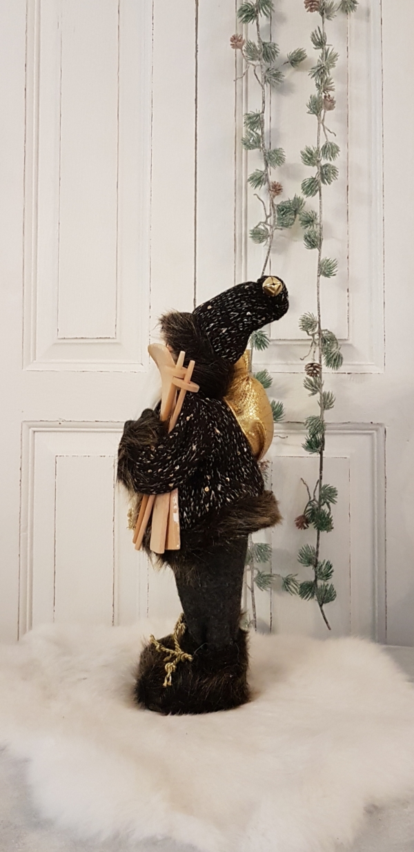 Nikolaus in der Trendfarbe schwarz / gold - 30 cm – Bild 2