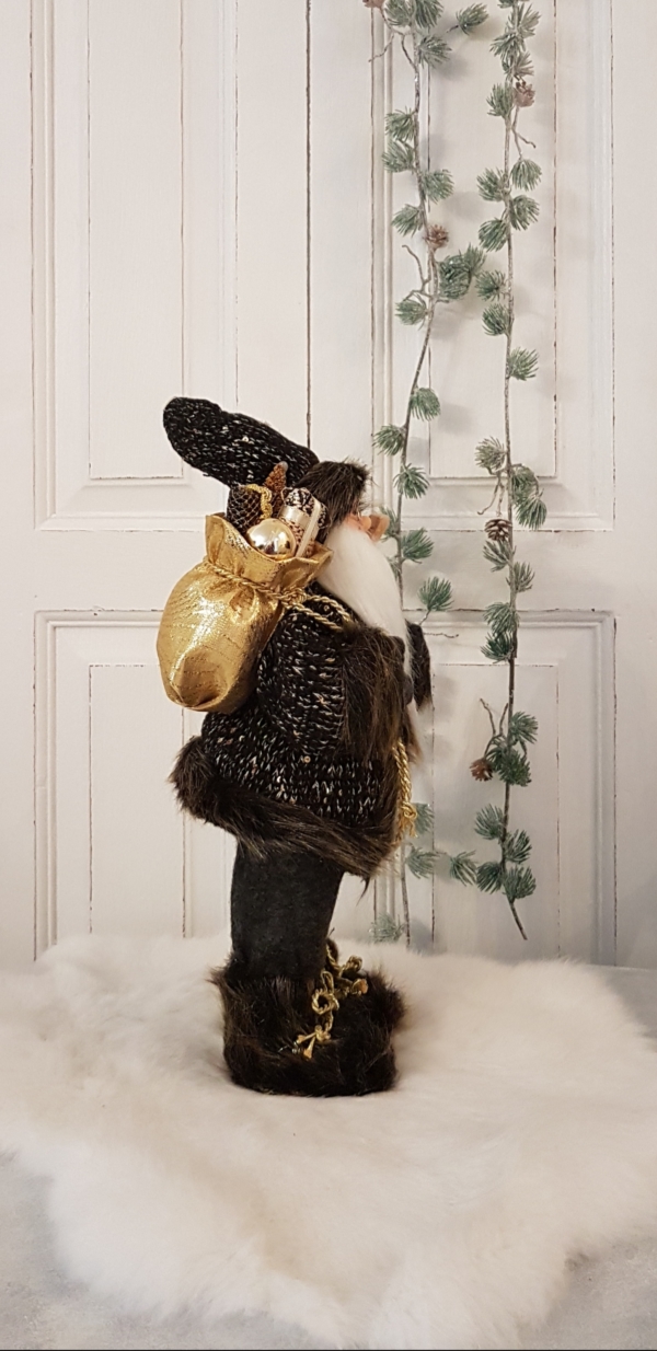 Nikolaus in der Trendfarbe schwarz / gold - 30 cm – Bild 3