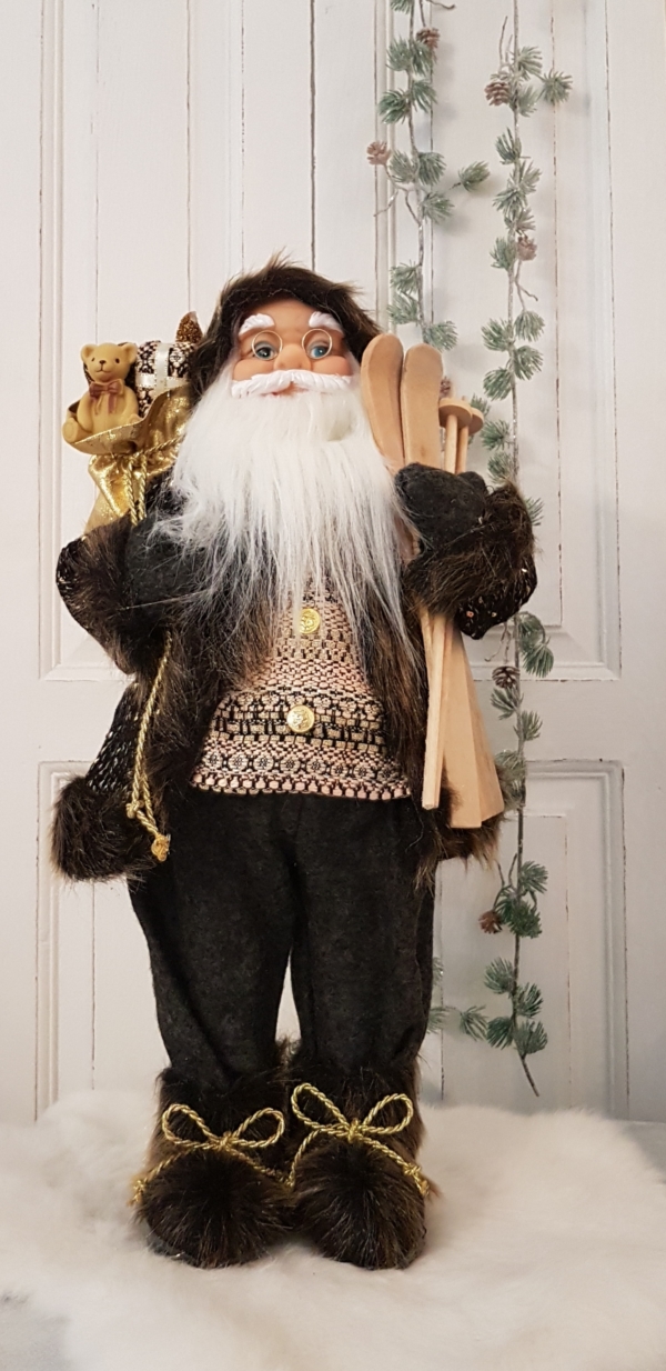 Nikolaus in der Trendfarbe schwarz / gold - Höhe 46 cm