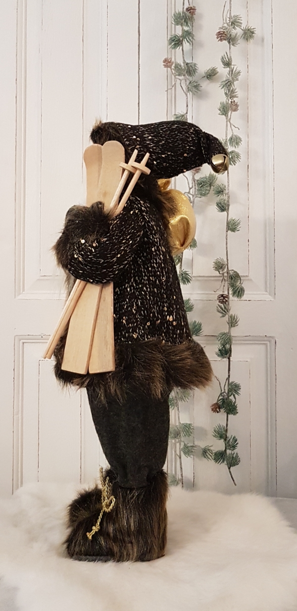 Nikolaus in der Trendfarbe schwarz / gold - Höhe 46 cm – Bild 2
