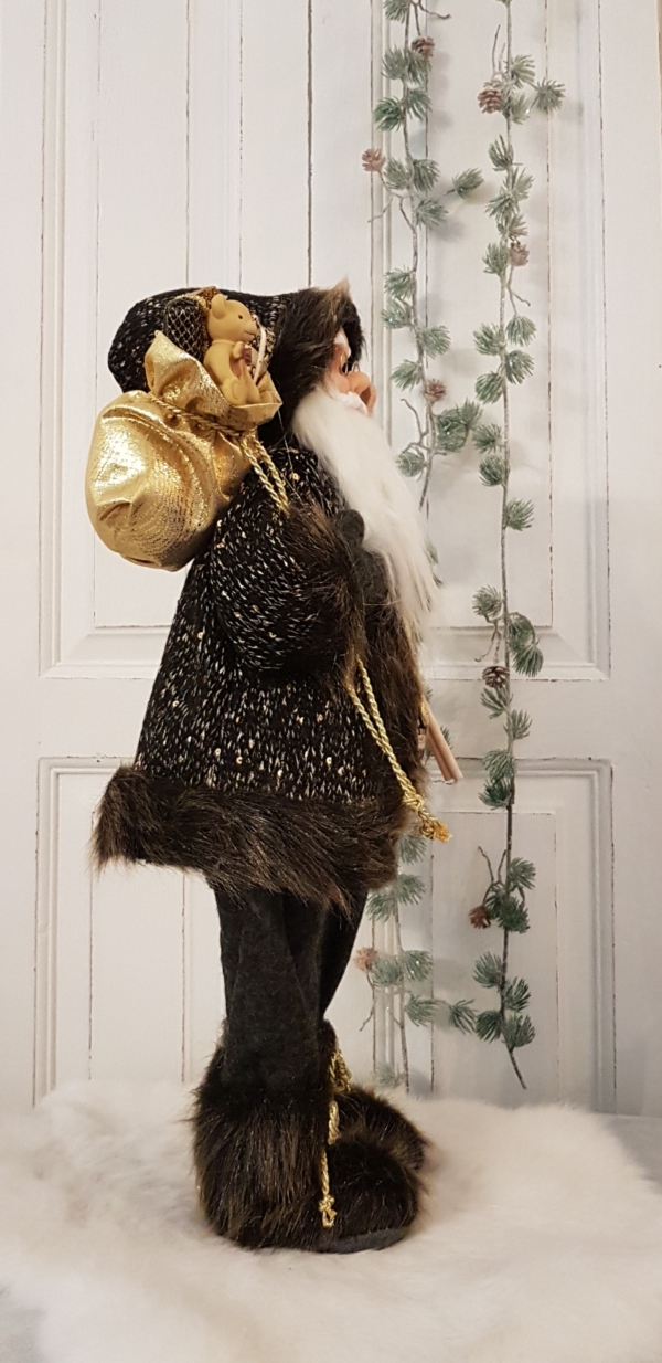 Nikolaus in der Trendfarbe schwarz / gold - Höhe 46 cm – Bild 3