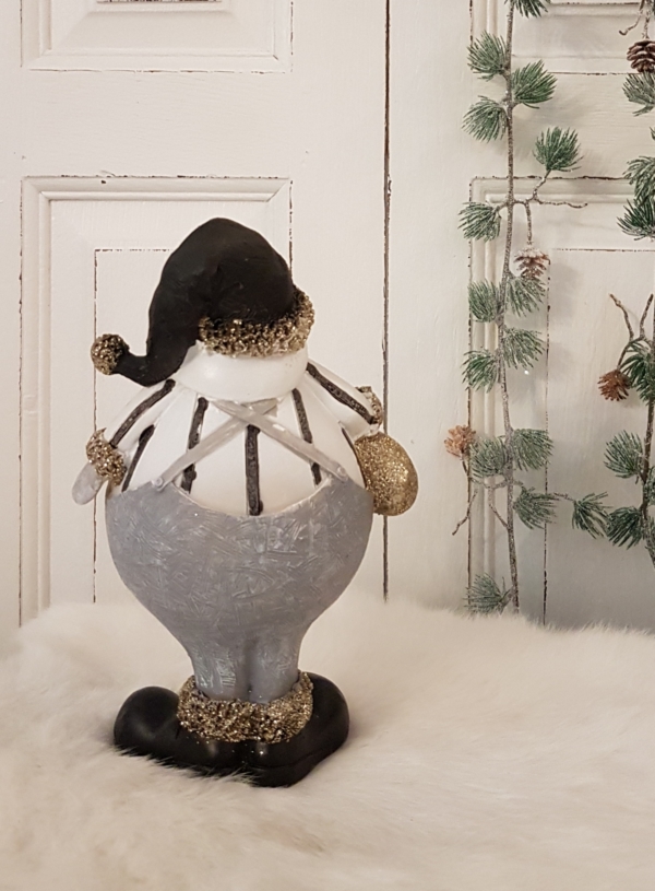 Nikolaus mit Sack - schwarz / grau / gold - 18 cm – Bild 3