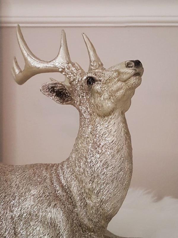 XXL Hirsch - liegend - champagner gold - Breite 40 cm – Bild 3