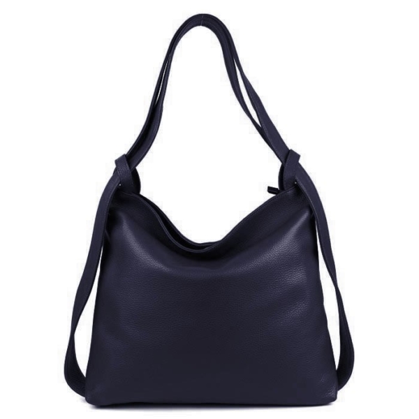 Echtleder Umhängetasche / Rucksack - dunkelblau