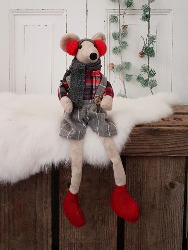 Kantenhocker - Wintermaus-Junge - 30 cm