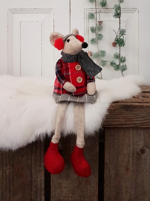 Kantenhocker - Wintermaus-Mädchen - 30 cm
