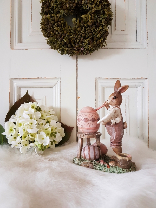 Nostalgischer Osterhase - rosa - Höhe 15 cm – Bild 2