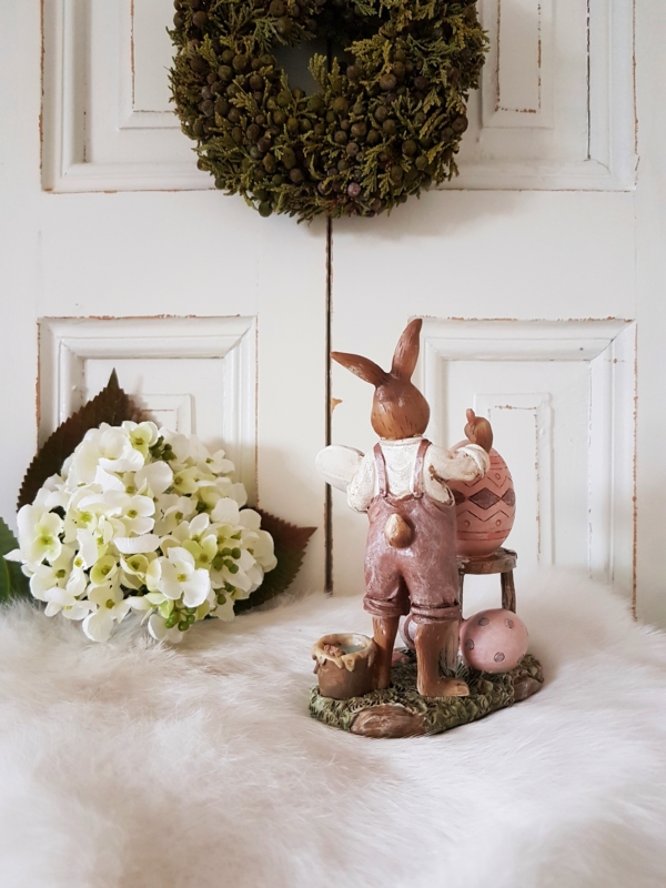 Nostalgischer Osterhase - rosa - Höhe 15 cm – Bild 3