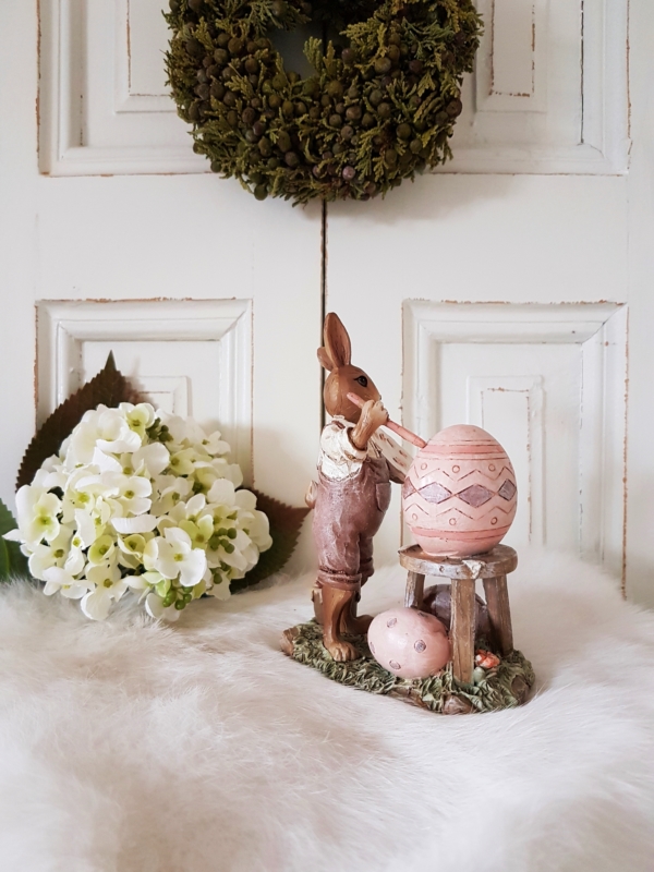 Nostalgischer Osterhase - rosa - Höhe 15 cm – Bild 4
