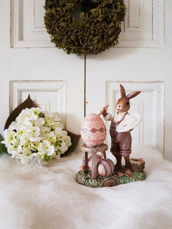 Nostalgischer Osterhase - rosa - Höhe 15 cm – Bild 5