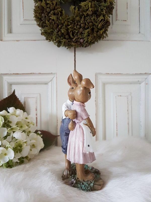 Küssendes nostalgisches Hasenpärchen - flieder / lila - 16 cm – Bild 5