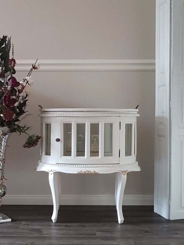 antiker ovaler Teetisch / Barschrank - Shabby Chic – Bild 3