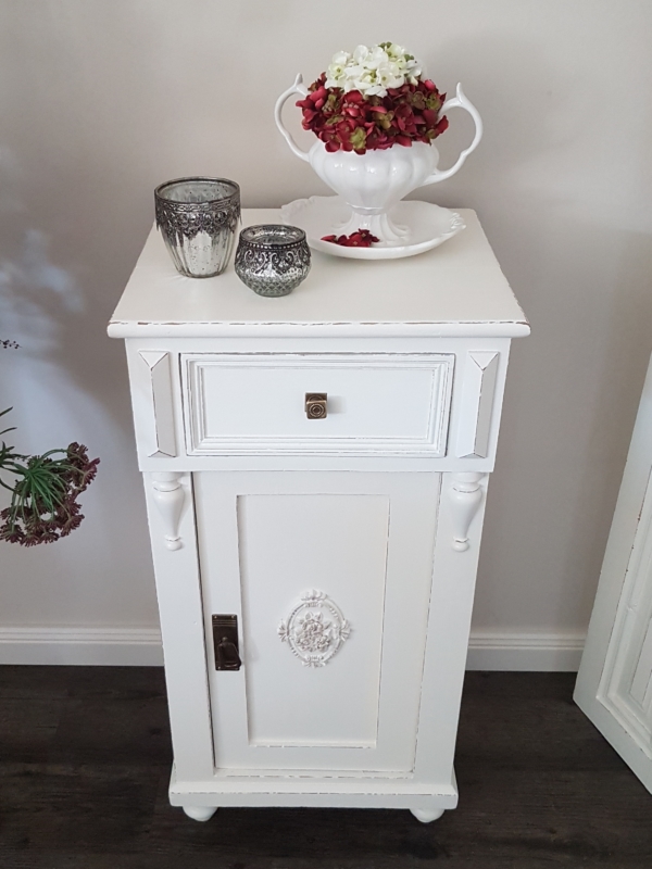 antike kleine Kommode - weiß gold - Shabby Chic – Bild 5