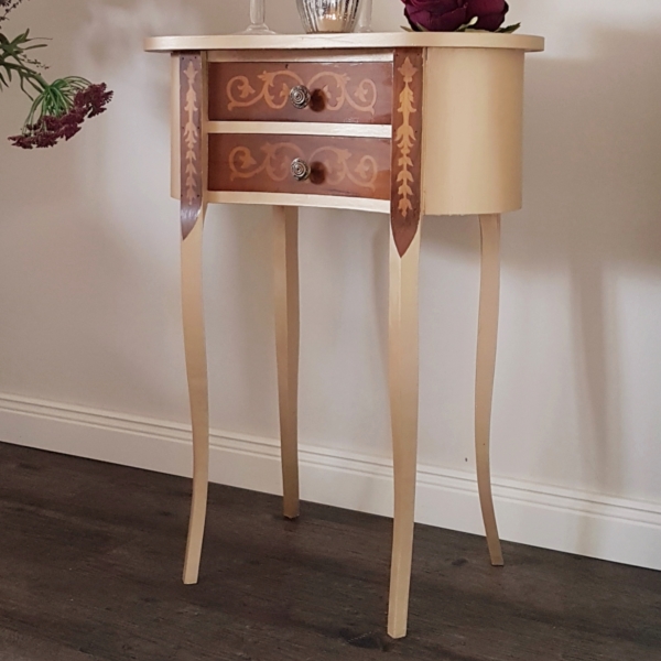 kleine Kommode in Nierenform - gold - Shabby Chic – Bild 2