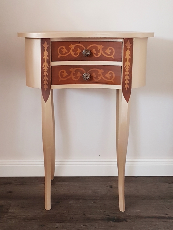 kleine Kommode in Nierenform - gold - Shabby Chic – Bild 4