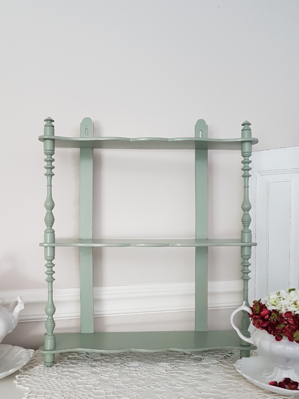 altes Wand- oder Standregal - cottage green - Höhe 65 cm - Shabby Chic – Bild 3