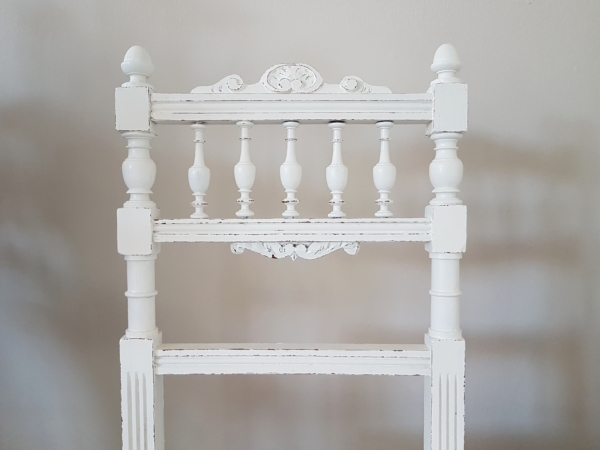 Antiker Gründerzeit-Stuhl mit Original Wiener Geflecht - weiß - Shabby Chic – Bild 4