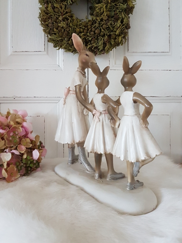 Nostalgische Hasengruppe - creme - Höhe 22 cm – Bild 5