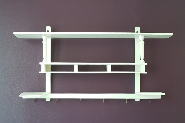 altes Wandregal - weiß - Breite 77,5 cm - Shabby Chic – Bild 4