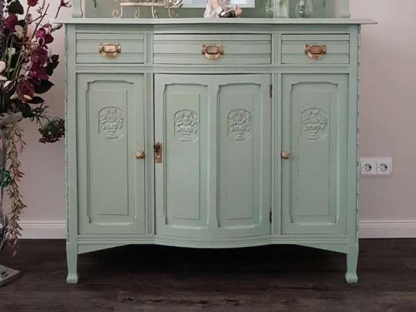 Antiker Buffetschrank - Eiche - cottage green - Shabby Chic – Bild 3