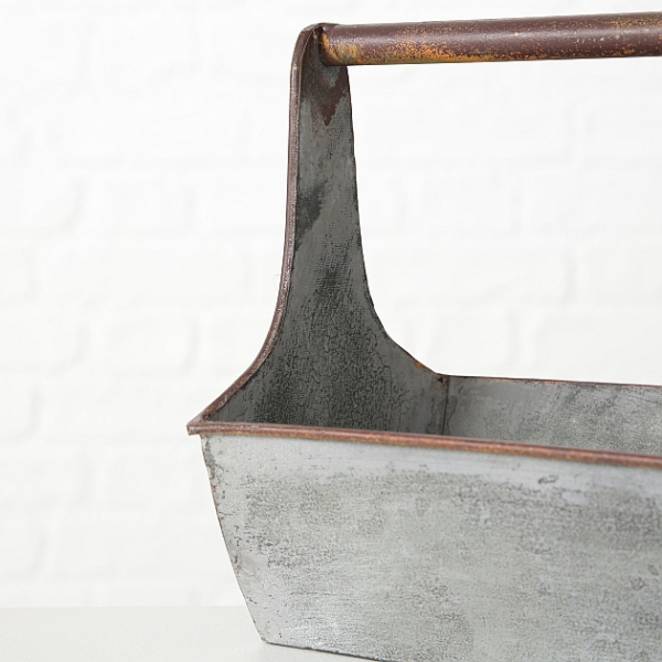 Pflanzschale mit Henkel aus Zink - Breite 29,5 cm – Bild 5