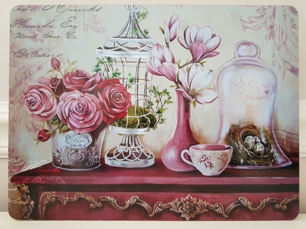Tischsets / Platzsets "Romantic Flowers" - 4-teilig - Korkeiche / MDF - Shabby Landhaus – Bild 2