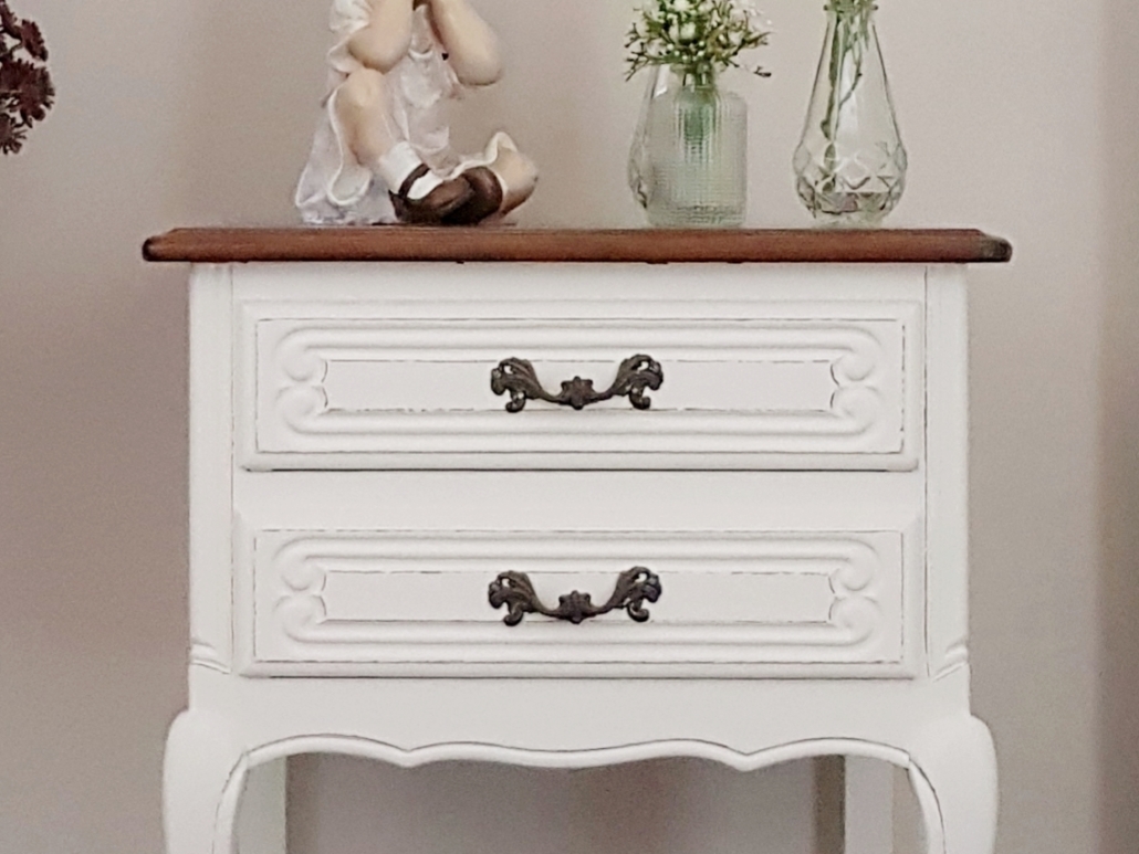 Shabby Chic Nachttisch Vintage Landhausstil Weiss (Neu (gemäss