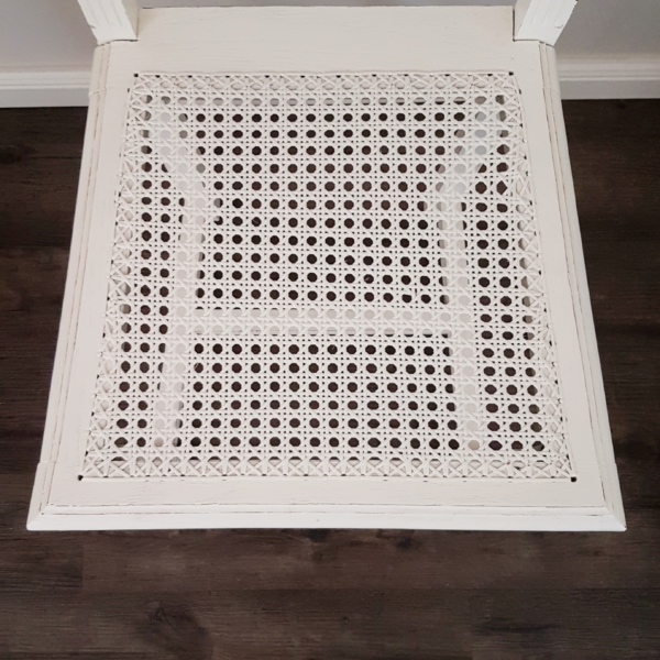Antiker Gründerzeit-Stuhl mit Original Wiener Geflecht - weiß - Shabby Chic – Bild 5